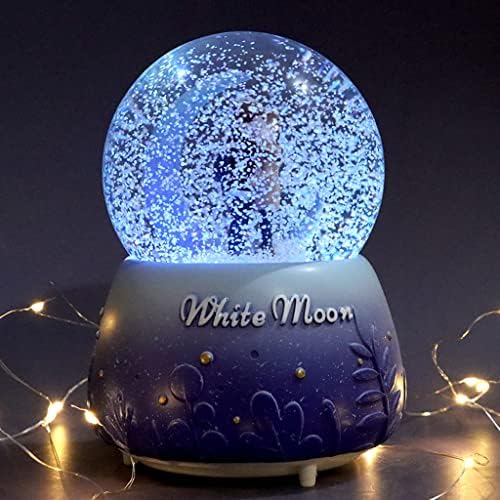 Lukeo Creative Color Lights plutajuće snježne pahulje bijele mjesečeve par staklene kristalne kuglice