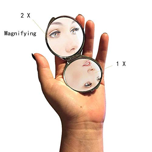 Ogledalo, ogledalo za šminkanje, igraća riba tema džepnog ogledala, prenosivo ogledalo 1 X 2x uvećanje