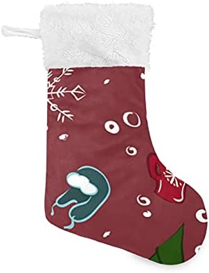 Sinestour sretne božićne čarape Velike Xmas čarape za kamin Božićne stabičke šine za obuću čarapa