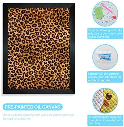 Animal Leopard Print Round Diamond painting Kit full-Drill platno Art sa okvirom Home Wall Decor poklon