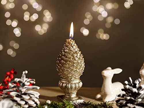 LaModaHome Božić Pinecone parafinska dekorativna svijeća 6x12 cm Nova godina posebna serija stolni