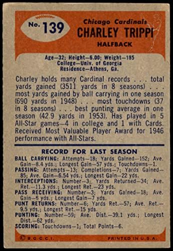 1955 Bowman 139 Charley Trippi Chicago Cardinals-FB VG + Cardinals-FB