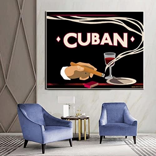 Art Posters Cuba-Vintage Cigar zid Art Cool posteri za muškarce spavaća soba platno slikarstvo posteri i