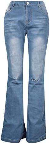 LCEPCY je raščlanjivo traperice za noge za žene Ležerne prilike labavi Srednji struk natrag na traperice