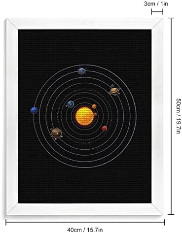 Planete solarne sustava DIY 5D Dijamantni setovi za slikanje sa drvenim okvirom Cull bušilica umjetnička
