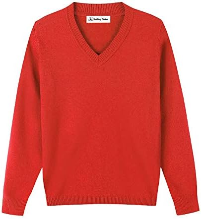 SMINLING Pinker Boys džemper pulover školska uniforma V-izrez meka pamučna Odjeća