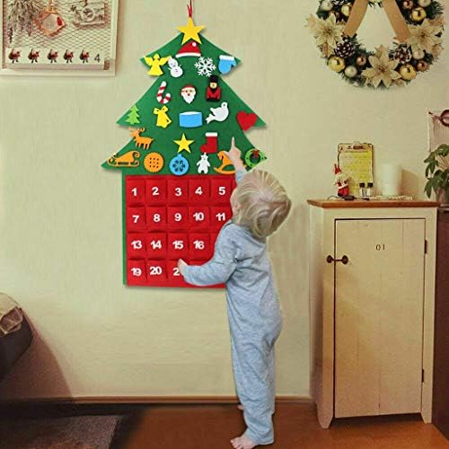 Kalendar sa božićnim ukrasima džepovi Felts Božić Advent veliki Home Decor lanac za vitraž