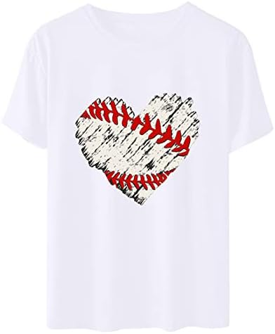 Bejzbol košulje za žene 2023 ljetne modne kratke rukave majica Redovna fit crewneck tanke majica
