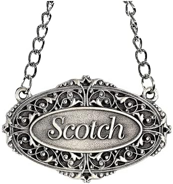 Heritage Pewter Scotch Liquor Decanter Label – Scotch Liquor Tag sa podesivim lancem / savršeno za poklon