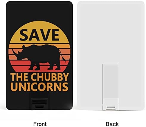Spremite Chubby Unicorns USB fleš pogon Personalizirani pogon kreditne kartice Memory Stick