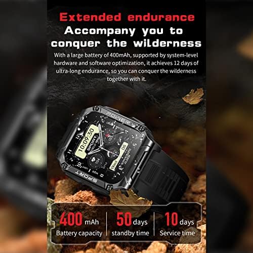 Nosići pametni fitnes satovi za muškarce žene, 1,95 Ekran Bluetooth Compass Smart satovi, IP68 vodootporni