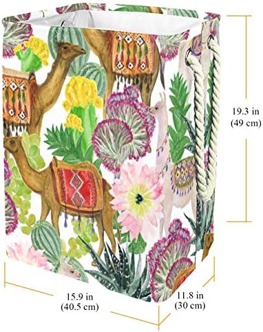 Djrow kočiće akvarel lame i deve u kaktusu Vrt Visoki sklopivi kantu za pranje rublja sa ručkama uvlačiva