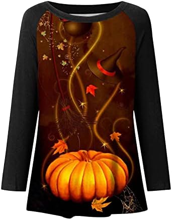 Halloween majice s dugim rukavima za žene - žene s dugim rukavima Crewneck dukserica labava pulover mačka