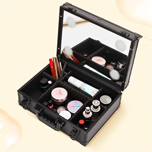 N / A Crni kofer Organizator box Bojet Kozmetički materijal Kozmetička kutija LED prijenosni komoda za