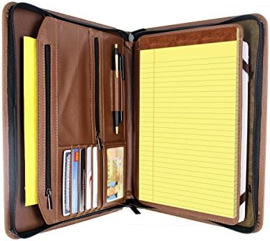 Khomo Brown Executive Padfolio futrola sa nosačem notepad i džepovima za iPad 2,3,4, iPad Air, iPad Air 2 i iPad