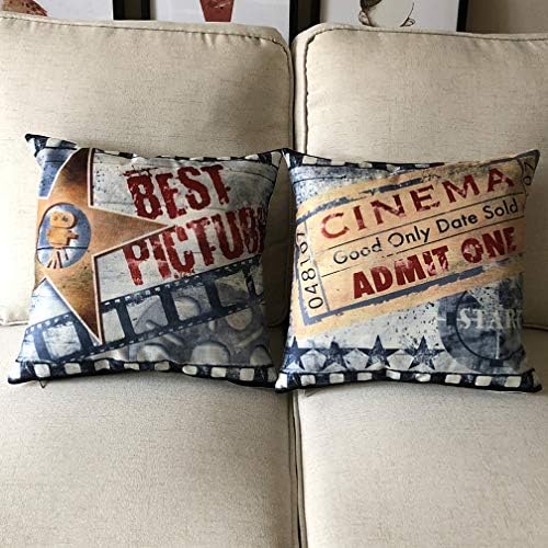 ULOVE Love Your sami 4pack Vintage Cinema Poster Jastuk za kino Pozorište za kino sa kokicom, filmova, klapnu