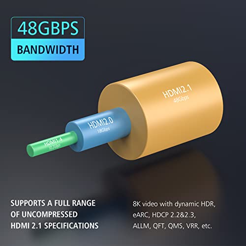 AOZISTECH 8K HDMI 2.1 vlaknasti optički kabl 33ft 8k @ 60Hz 4K @ 120Hz 48Gbps Dynamic HDR