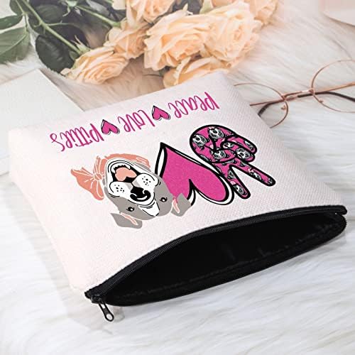 Pofull Pitbull ljubitelji pasa poklon Pitbull mama kozmetička torba mir Love Pitties torba