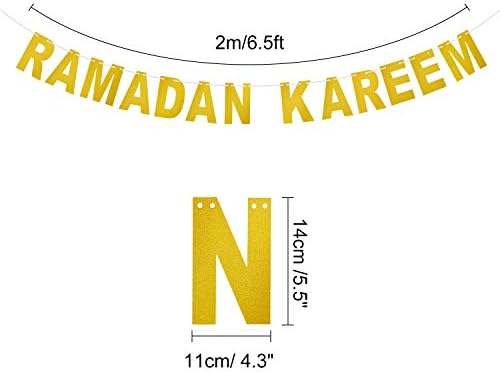 Tuparrka Ramadan ukrasi - Ramadan Kareem Banner i Rok zvijezde Garland za Eid Festival Party Decoration,