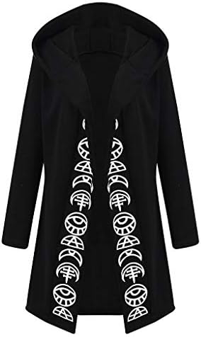 Ženska parna kostim Halloween HOODIE jakna s dugim rukavima crna crna crne kardiganske asimetrične