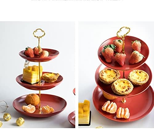 Stalak za torte Cupcake stalci crveni svečani stalak za torte Kreativni višeslojni voćni tanjir