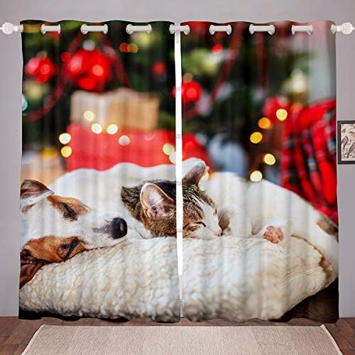 Erosebridal Childs Pas i CAT prozorske zavjese, spavanje na božićnoj dnevnoj paneli zavjesa za dječje dječake