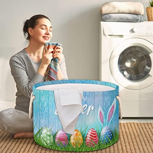 Uskršnji zečji jaja velike okrugle košare za skladištenje košare za pranje rublja sa ručkim