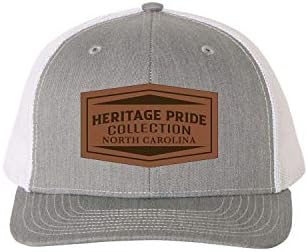 Heritage Pride Heather siva i bijela laserska gravirana kožna zakrpa državni ponos šešir