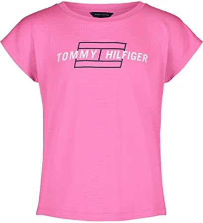 Tommy Hilfiger Girls 'sportska majica kratkih rukava, decline posade, lagana i rastegnuta