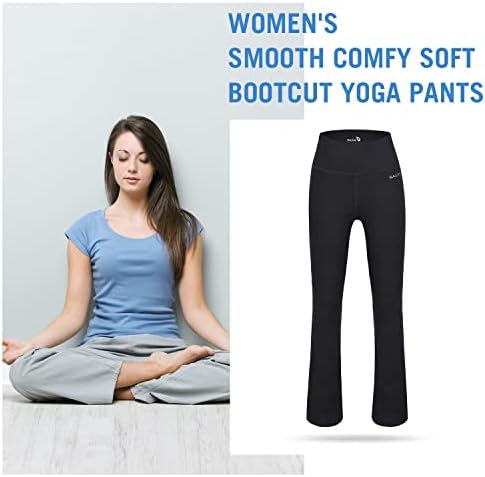 Baleaf ženski pamučni bootcut joga hlače visokim strukom Comfy soft-bootleg Workout Flare pantalone