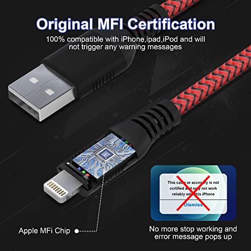 Izuzetno dugačak kabl za punjenje iPhonea, 20ft / 6M kabl za munje [Apple MFi sertifikovan] najlonski pleteni