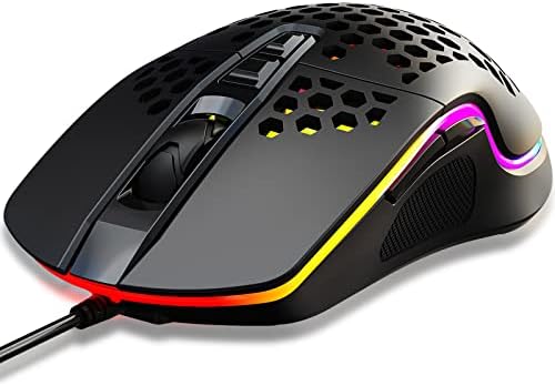 Lagani igrački miš, ožičeni USB PC Gaming miševi sa ultralidom shell-om sa saćem, RGB Chroma LED svjetlo,