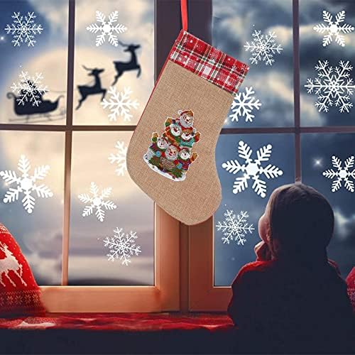 Lusandy DIY 5D dijamantski slikanje božićne čarape 12,2 inčnog snjegovića Family Diamond Art Candy Bag Xmas