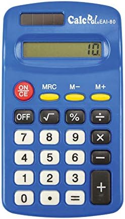 EAI Education Calcpal EAI-80 Osnovni solarni kalkulator, dvostruka snaga za školu, dom ili ured: plavi