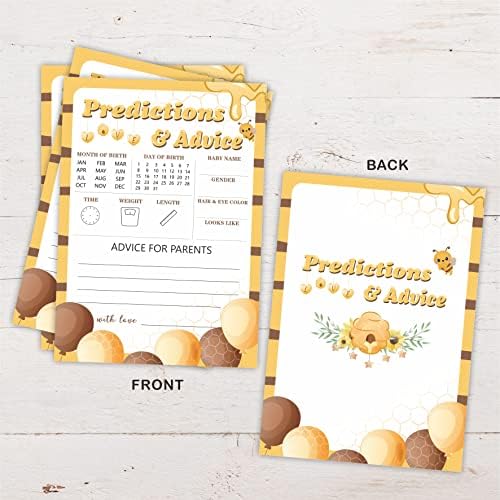 Medene pčele Tematske kartice za tuširanje beba, Predviđanja i savjet dvostrani - 30 u pakovanju