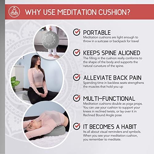 Florensi Yoga & amp; Meditation Bundle | siva meditacija jastuk & Grey Yoga Bolster