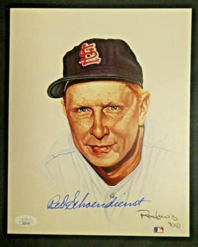 Žive legende Red Schoendienst potpisao 8x10 od Ron Lewis sa JSA COA - autogramenim MLB fotografijama