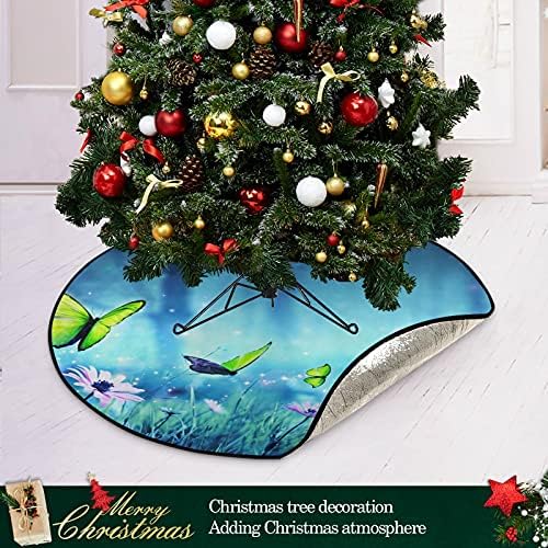 Fairy Butterfly Christmas Tree Mat Vodootporan stalci za stalke Mat tepih ispod božićnog drvca Pribor