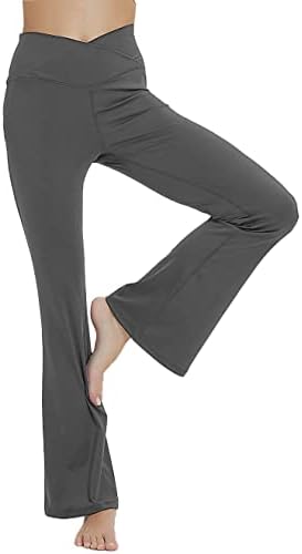 Vogucclo Ženska gama za ženska galadi Bootcut Yoga hlače Crossover High Struk vježbanje za žene