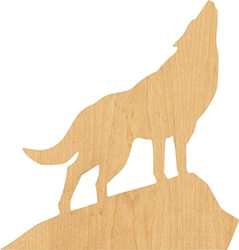 Wolf v2 laserski izrezani drveni oblik zanatske ponude edlcy-Woodcraft izrez