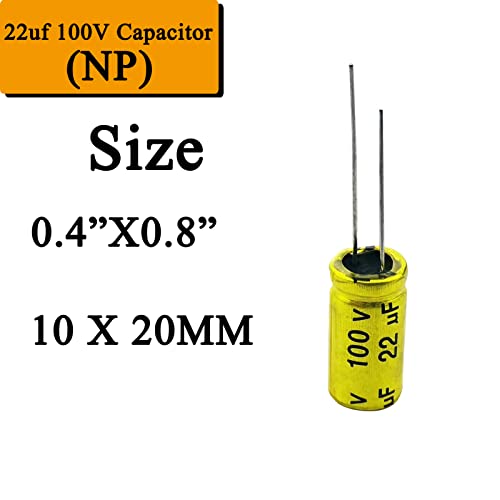 22uf 100V kondenzator, 10 kom 10mm x 20mm Nepolarizovani elektrolitski kondenzator 100V 22uF