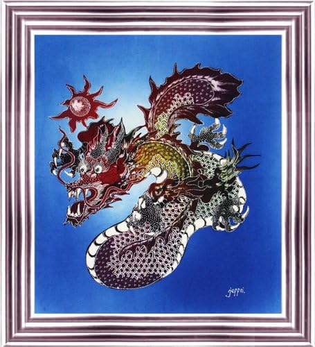 Originalna Batik umjetnička slika na pamučnoj tkanini, orijentalni Zmaj ratnik ' Jeffrija