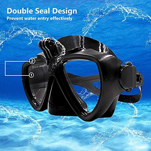 Patalachi akcijska kamera 'Snorkeling set silikonskog ronilačkog stakla suho vrh maska, kaljeno staklo panoramsko