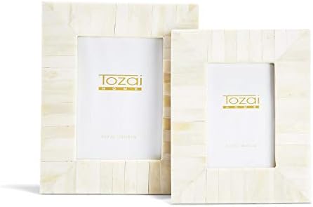 Tozai Plaza Set od 2 okvira za fotografije pločica od slonovače uključuje 2 veličine: 4 x 6 I 5 x 7