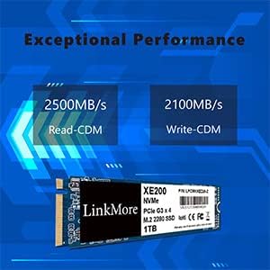 LinkMore XE200 256GB M.2 2280 PCIe Gen 3x4 NVME Interni SSD, SSD uređaj, do 2000MB / s za Latop i PC