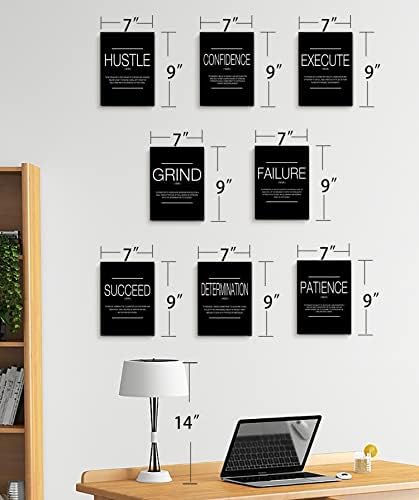 8 komada - uokvirena - motivacijski posteri Canvas Zidna umjetnost, citati uspjeha, inspirativno poduzetnike