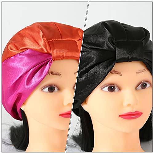 Heaceofty ​​Ženske kape dame kape kape za kupanje svile dvostruki sloj kapu za kupanje dva tonska