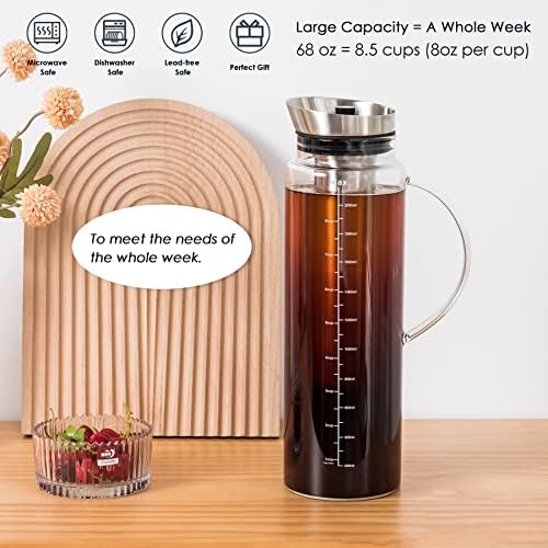 Aquach Hladna piva Kafa ledeni aparat za čaj i voćni bacač - veliki kapacitet 68 unci - sa izdržljivim