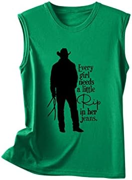 Tank Tops za žene Vintage Western Cowboy grafički Tees Summer Trendy Country Music Shirt rukav