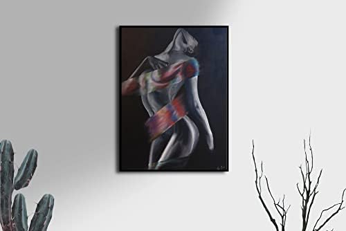 Prave boje - 36 x 48 ulje & akril Fine Art originalna slika-crno-bijele ženski Nude veliki apstraktni zid platno